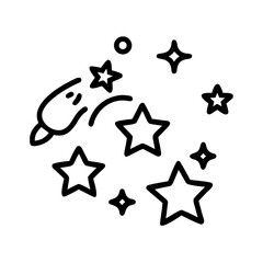 Rocket soaring through a starfilled space a cosmic adventure.