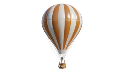 Classic striped hot air balloon isolated on clean background isolated on transparent background