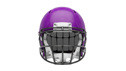 Fototapeta premium A purple american football helmet with a black face mask on transparent background