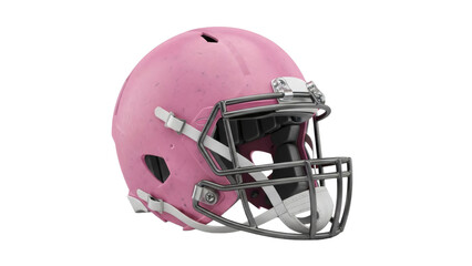 Fototapeta premium Pink american football helmet with face mask on transparent background
