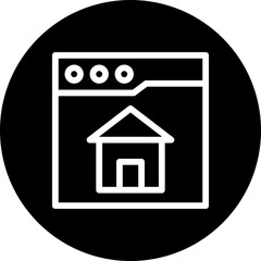  Home Page Browser Window Circular Style Vector Icon
