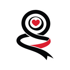 spiral ribbon with heart