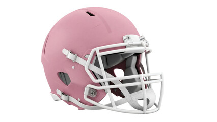Fototapeta premium Detailed pink football helmet with face mask ideal for design projects on transparent background