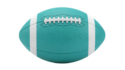 Detailed turquoise and white american football illustration on transparent background