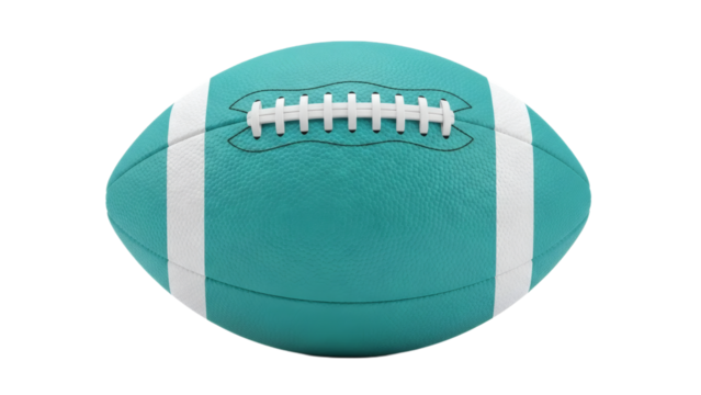 Detailed turquoise and white american football illustration on transparent background - Powered by Adobe