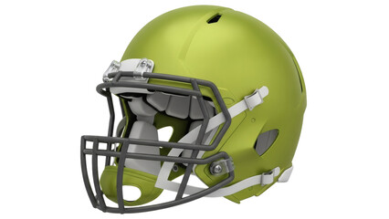 Naklejka premium Green football helmet with face mask presented on transparent background