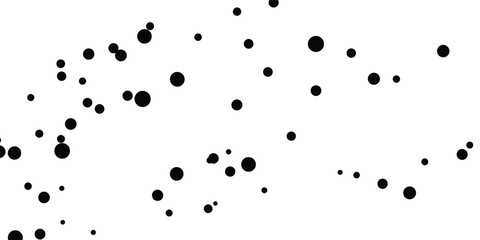 A dynamic abstract background composed of scattered black dots of varying sizes on a white canvas, suggesting movement and energy