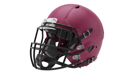 Maroon Football Helmet on on White Background