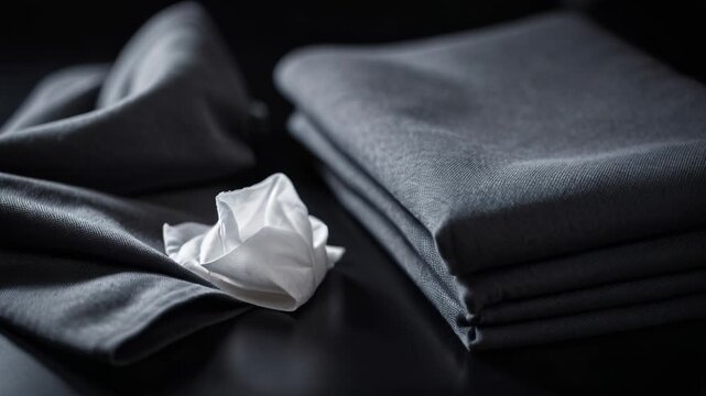 Video A folded tablecloth sits atop a table