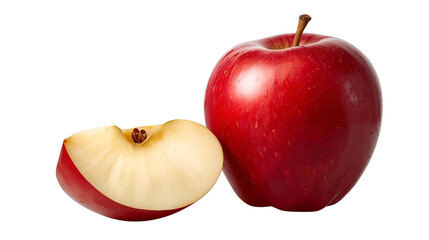 Red Apple Slice Whole Fruit PNG Transparent Background
