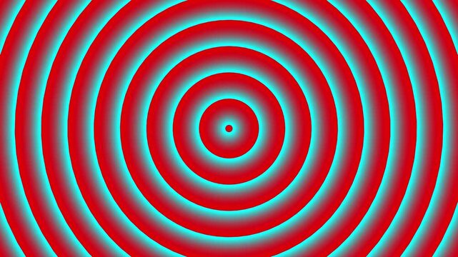 Abstract red and cyan grey circle pattern background gradient radial blur. White circles wave gradient animation Pure basic animated cover for business presentation, 4k video