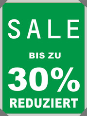30% Ausverkauf, Sale, Rabatt 