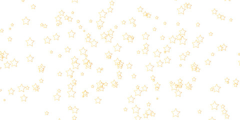 Subtle yet shimmering graphic with golden outlined stars widely scattered against a clean white backdrop, evoking a festive mood