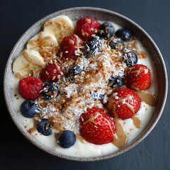 High-Protein Quark Breakfast Bowl Fitness Nutrition 