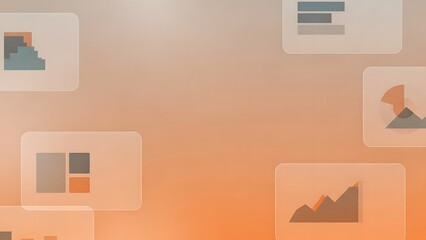 Conceptual background of business intelligence with infographic elements and data visualization charts in a modern glassmorphism style