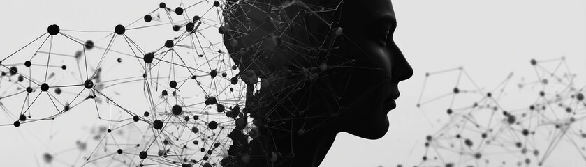 Human Head Silhouette with Logic Connections 