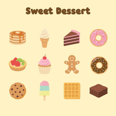 Confectionery Food Icons and Dessert Graphics