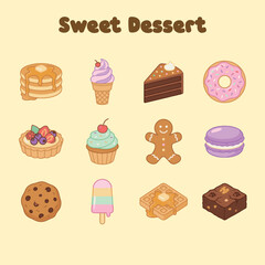 Bakery and Pastry Items Flat Vector Icons Pack