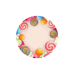 Colorful Candies Frame Illustration