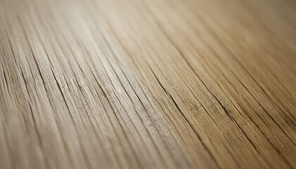 Fototapeta premium Close-up view of light brown wooden surface with distinct grain and texture, showing natural patterns.