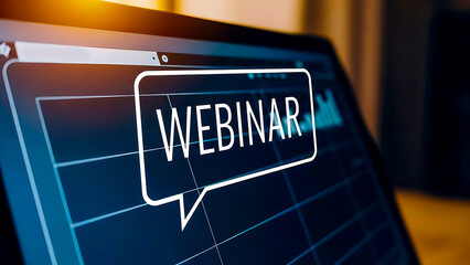 Webinar" on digital screen concept