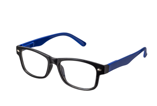 Protective eyeglasses with classic frame isolated on transparent background - Powered by Adobe