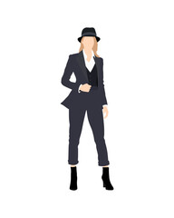 Flat vector people and illustration, woman with formal executive outfit