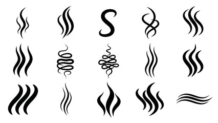 Abstract vector design with curved lines and geometric shapes in rgb color model