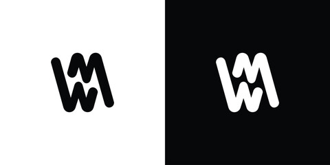 Modern and simple letter WM initials logo design