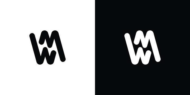 Modern and simple letter WM initials logo design