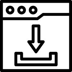 Fototapeta premium Download Browser Window Lineal Style Vector Icon