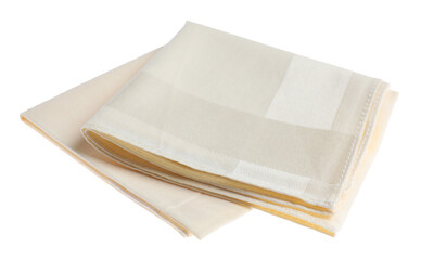 One folded handkerchief isolated on white. Stylish accessory