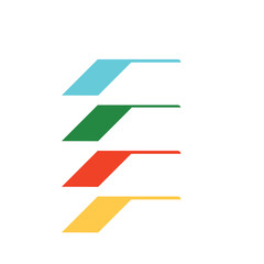 Fototapeta premium Abstract Geometric Shapes in Blue Green Red and Yellow.