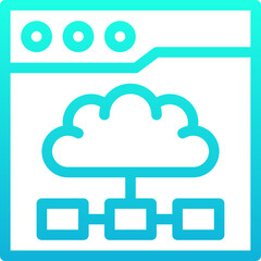 Cloud Network Browser Window Lineal Gradient Style Vector Icon