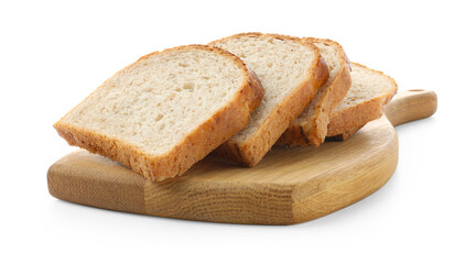 Slices of toast bread isolated on white