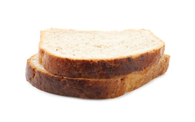 Slices of toast bread isolated on white