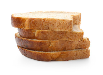 Slices of toast bread isolated on white