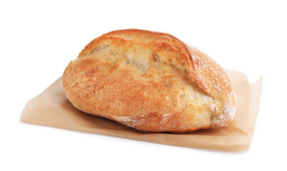Delicious fresh bread loaf isolated on white
