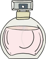 Perfume Bottle Illustration: Elegant Pink Fragrance