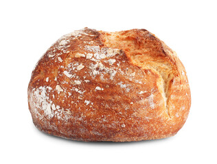 Delicious fresh bread loaf isolated on white