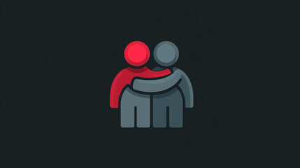 Minimalist Hug Icon Design Embrace Symbol