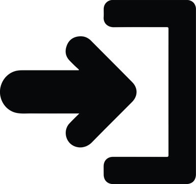 Black login icon with rounded corners enter symbol