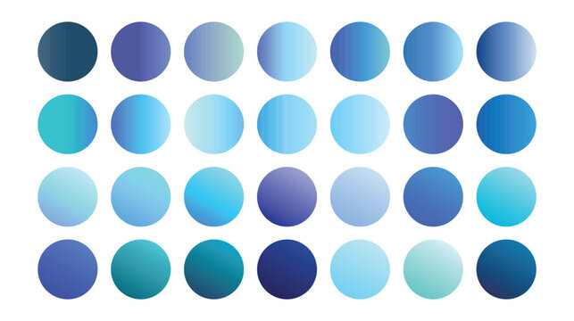28 set cold color gradient palette. Trend color palette guide template. An example of a color palette. Forecast of the future trend. Match color combinations. Vector