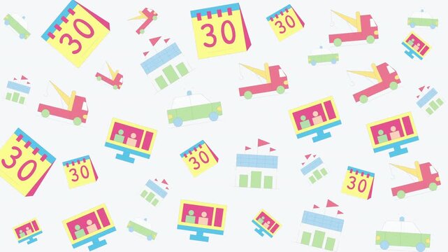 Calendar, Time Management, Office Desk, Digital Illustration, Workspace Environment, Top View, Productivity Concept