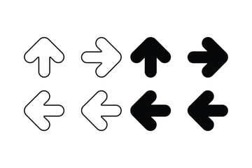 Set of hand drawn and solid arrows pointing left and right