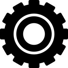 Gear Setting Configuration Silhouette Style Vector Icon