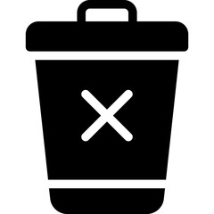 Trash Bin Delete Waste Silhouette Style Vector Icon