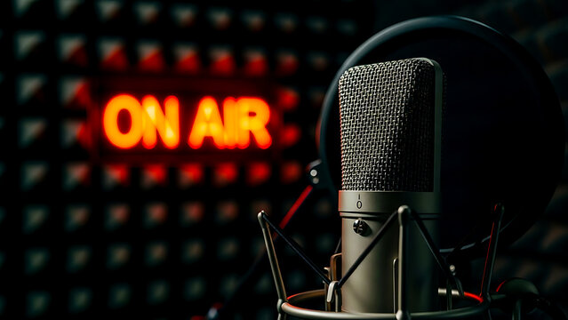 Recording studio microphone setup - Powered by Adobe