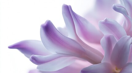 Delicate macro hyacinth petal texture isolated on white for premium botanical graphics.