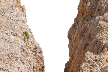 Majestic rocky canyon. Isolated object.